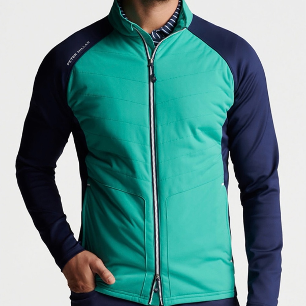 PETER MILLAR MERGE ELITE HYBRID JACKET - BILLIARD/NAVY Men’s Size M